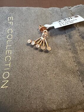 New with tags EF Collection 14k Rose Gold Five-Drop Diamond Earring